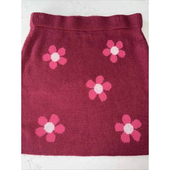 Versona Womens L Popping Petals Pencil Sweater Skirt Elastic Waistband Pull On - Picture 3 of 5